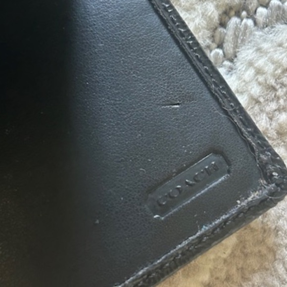 Coach Black Signature Checkbook Holder - Picture 3 of 4